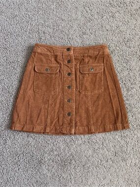 Element Button Front Corduroy Mini Skirt Womens M